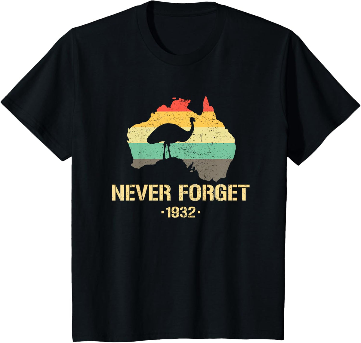 Emu War 1932 Funny Australia History T-Shirt - Black