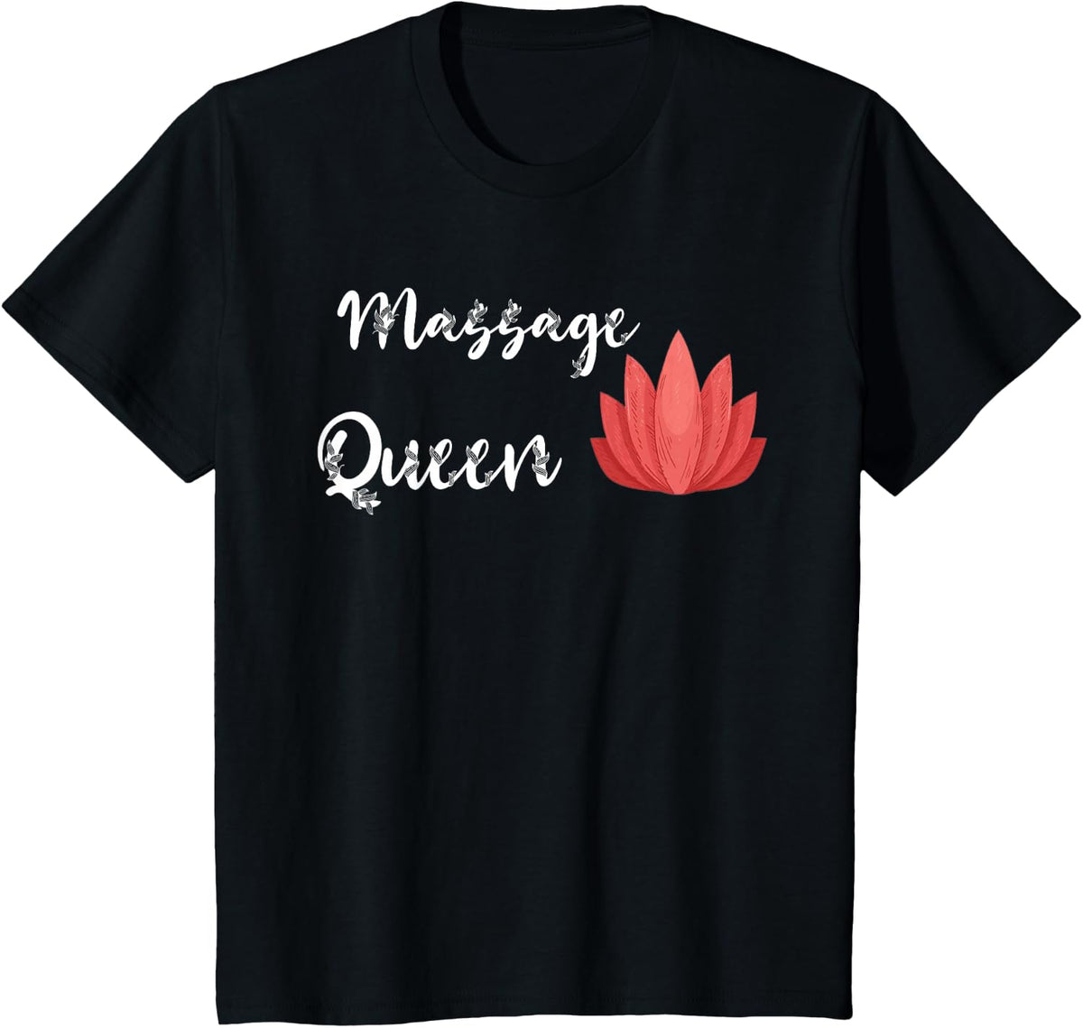 Massage Queen Masseuse Spa Therapist Reflexologist Kneading T-Shirt - Black