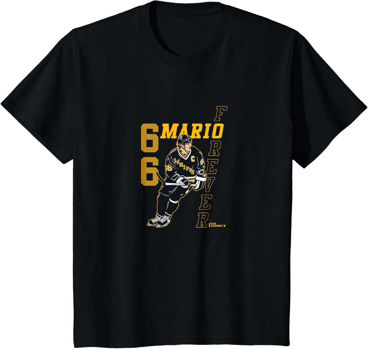Mario Lemieux - Mario 66 - Pittsburgh Hockey T-Shirt - Black