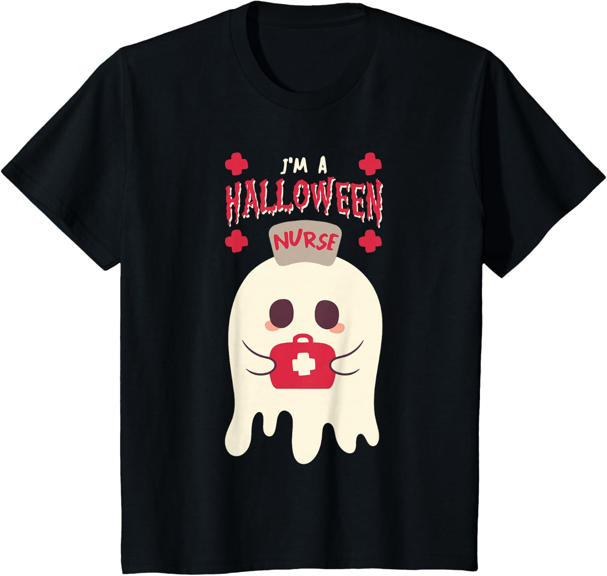 I'm A Halloween Nurse Spooky Ghoul Nursing Trick Or Treating T-Shirt - Black