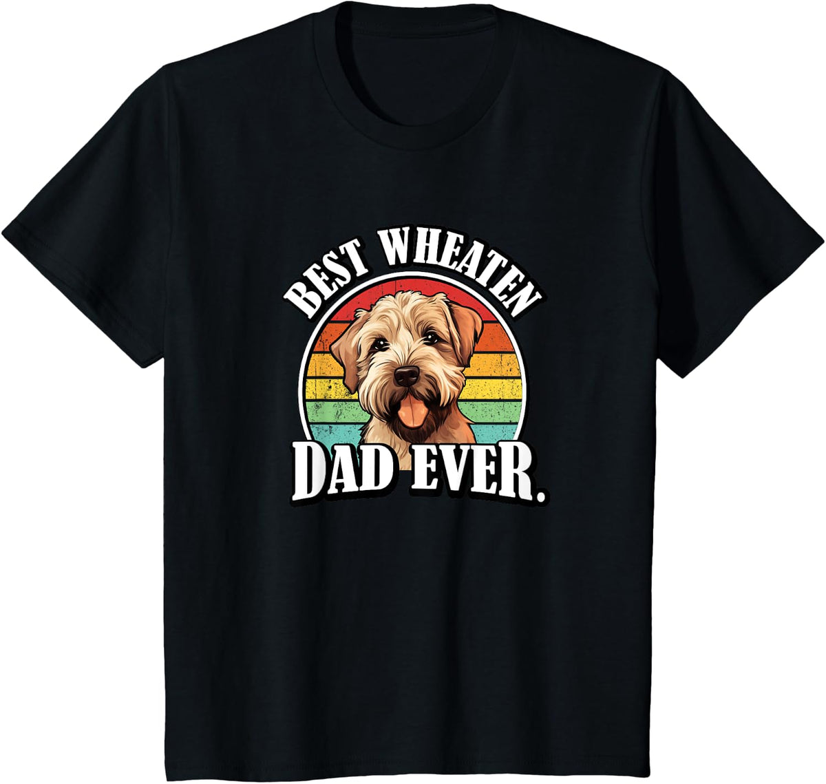 Retro Vintage Wheaten Terrier Dad Lover T-Shirt - Black