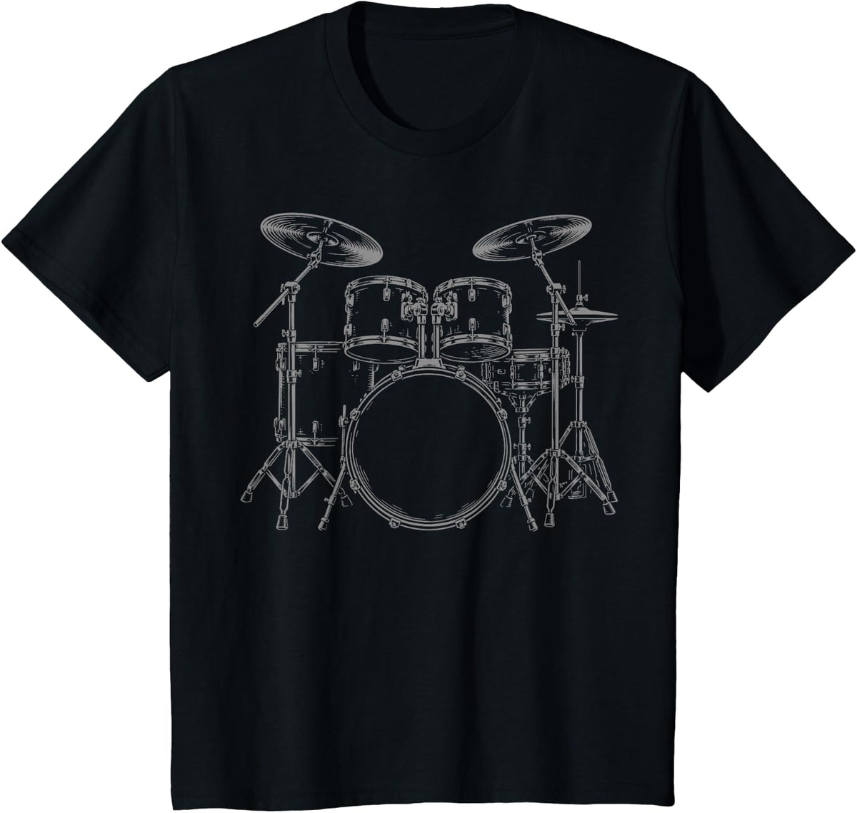 Drum Kit Rock Music Percussion T-Shirt - Black
