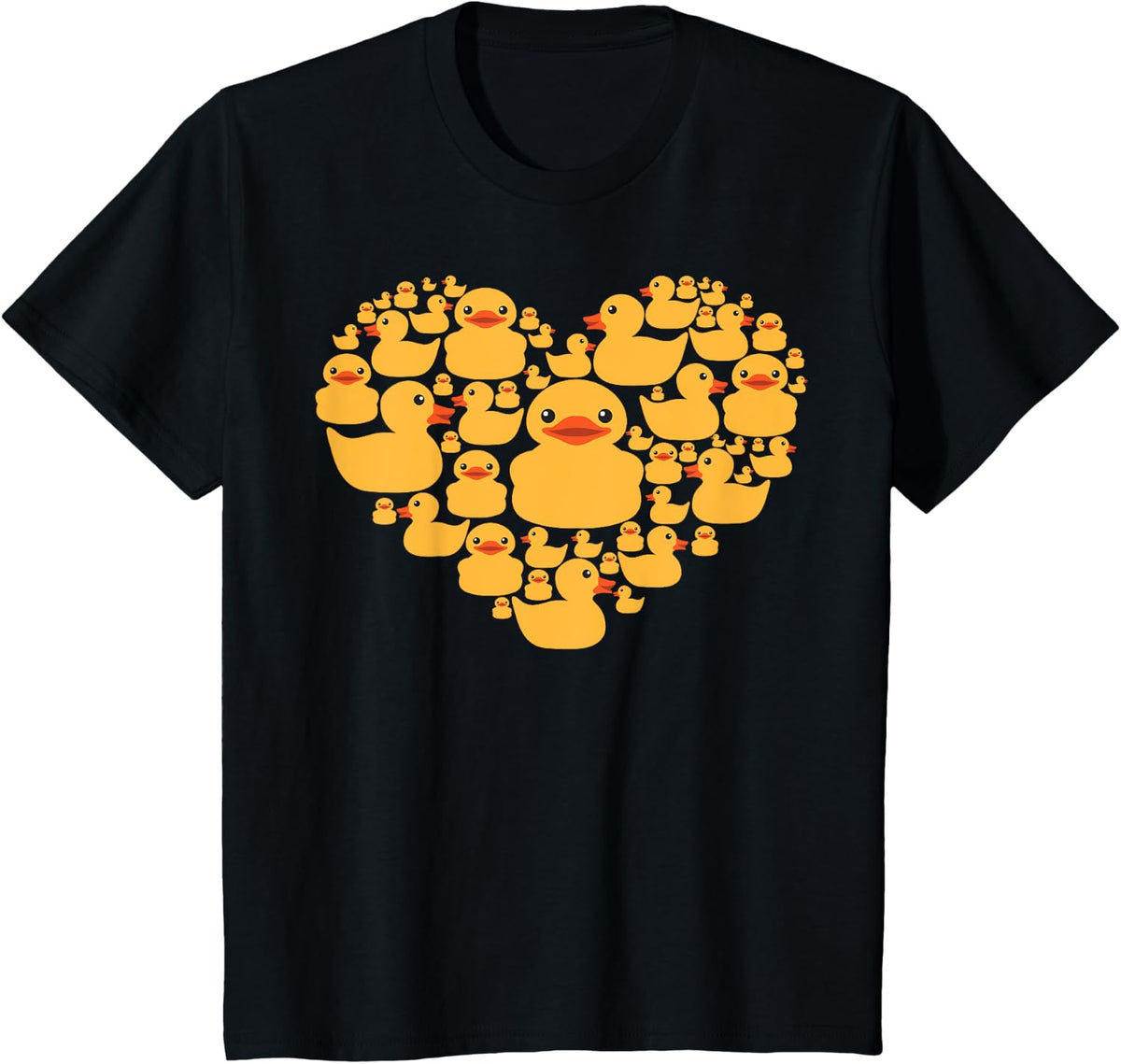 Funny Rubber Duck Gift For Men Women Cool Rubber Ducks Heart T-Shirt - Black