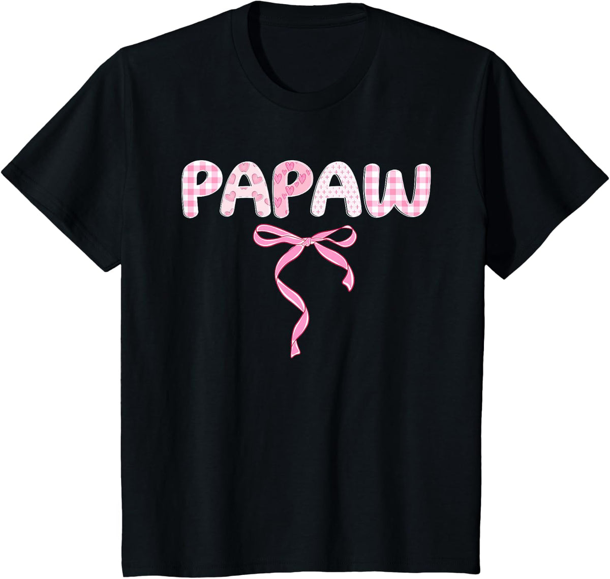 Papaw Coquette Bow Family Matching T-Shirt - Black