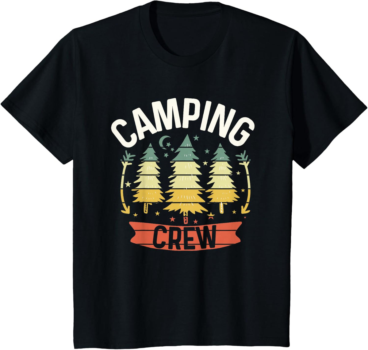 Camping Crew Shirt For Family Camping Trip Matching Camper T-Shirt - Black