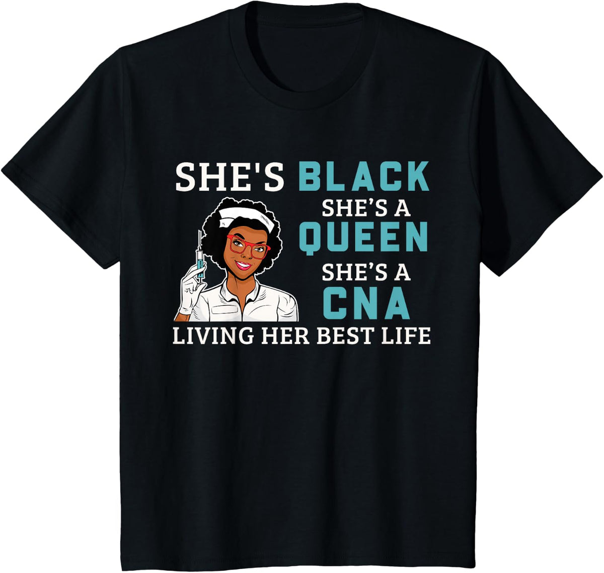 Black Cna Proud Afro Queen Women T-Shirt - Black