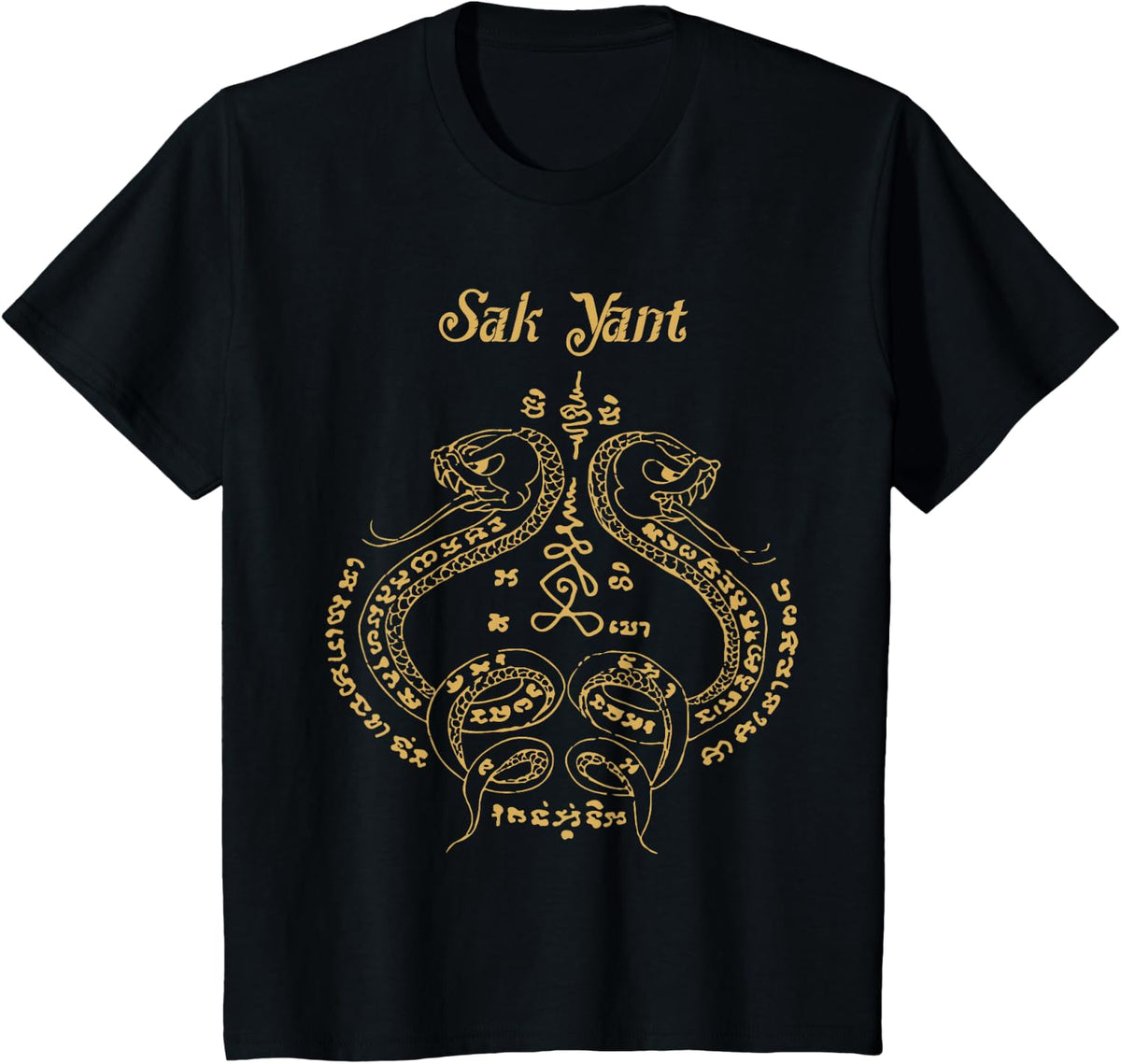 Sak Yant T-Shirt Sak Yant Tattoo Sak Yant Muay Thai Sak Yant T-Shirt - Black