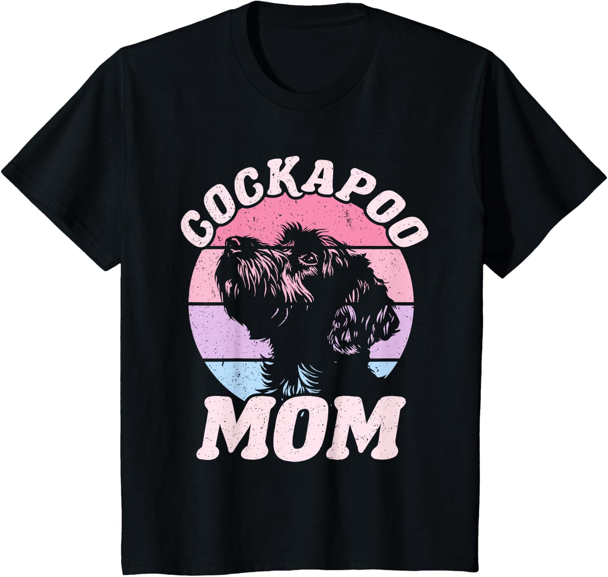 Dog Mom Shirt Funny Cockapoo Mother's Day Vintage Pet Tee T-Shirt for Women - Black