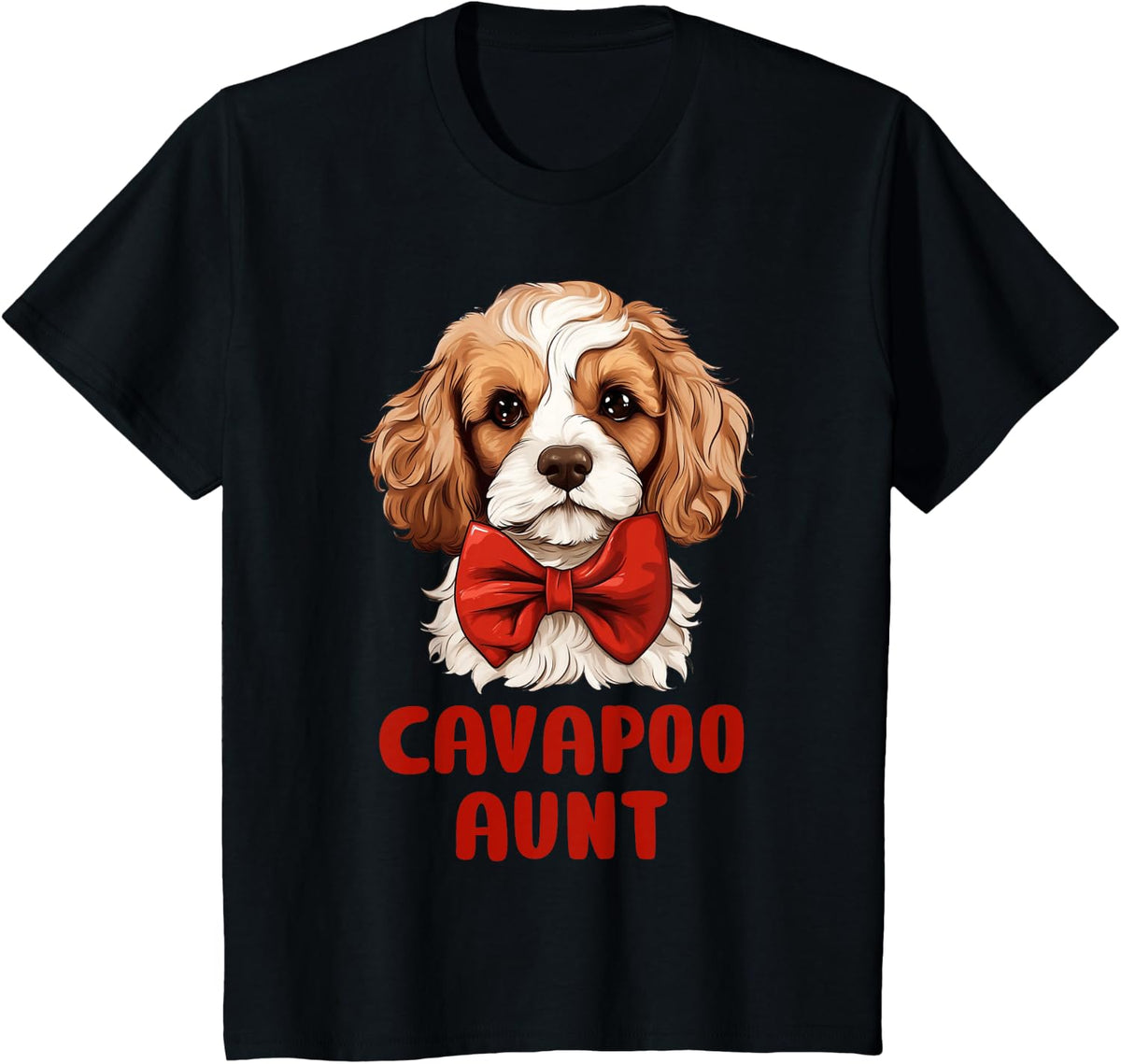 Cute Cavapoo Aunt Dog Lovers Gift Funny Puppy Cavapoo Owner T-Shirt - Black