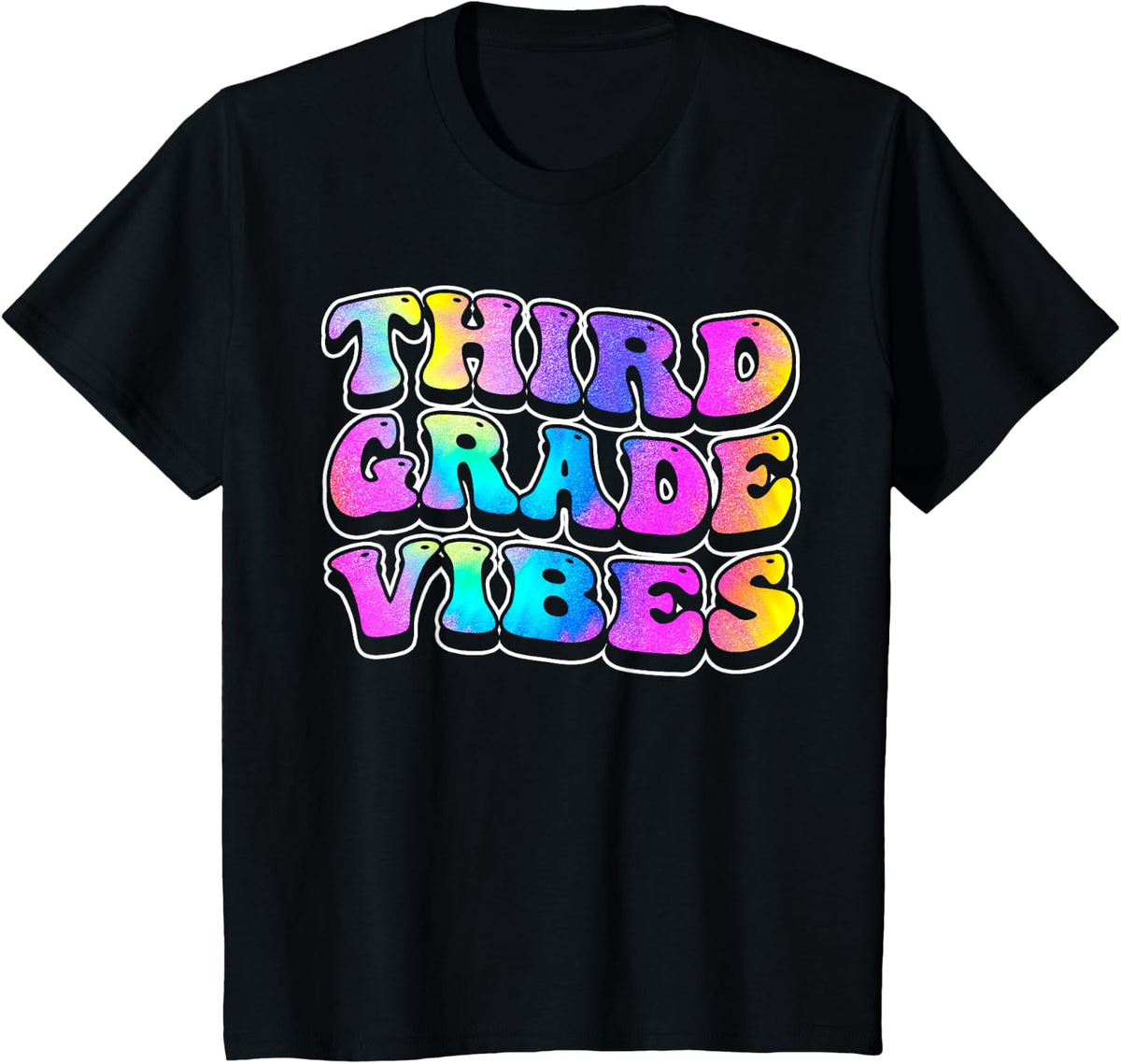 Third Grade Vibes, Teacher & Student, Back To School T-Shirt - Black