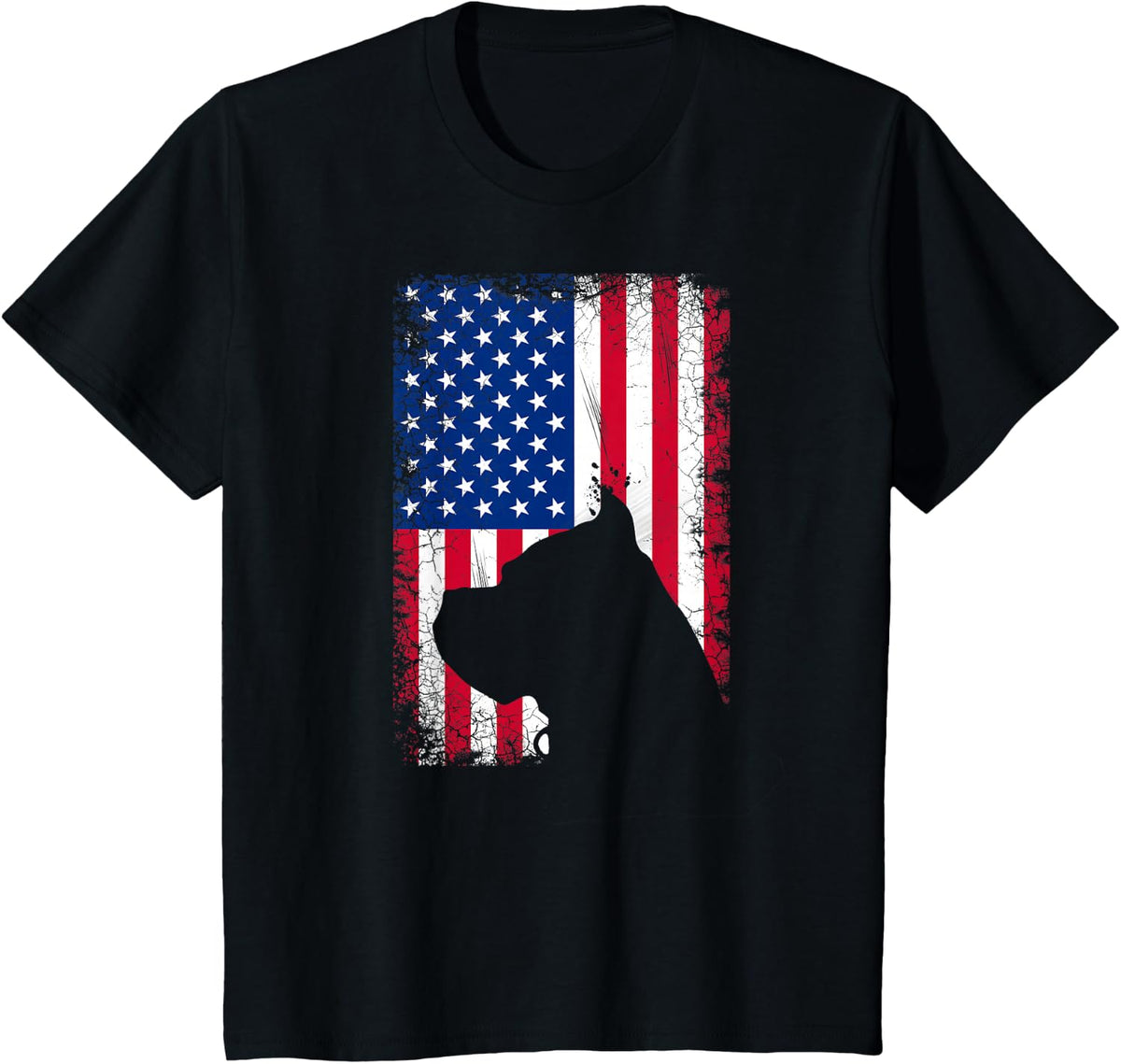Patriotic Cane Corso American Flag July 4th T-Shirt - Black