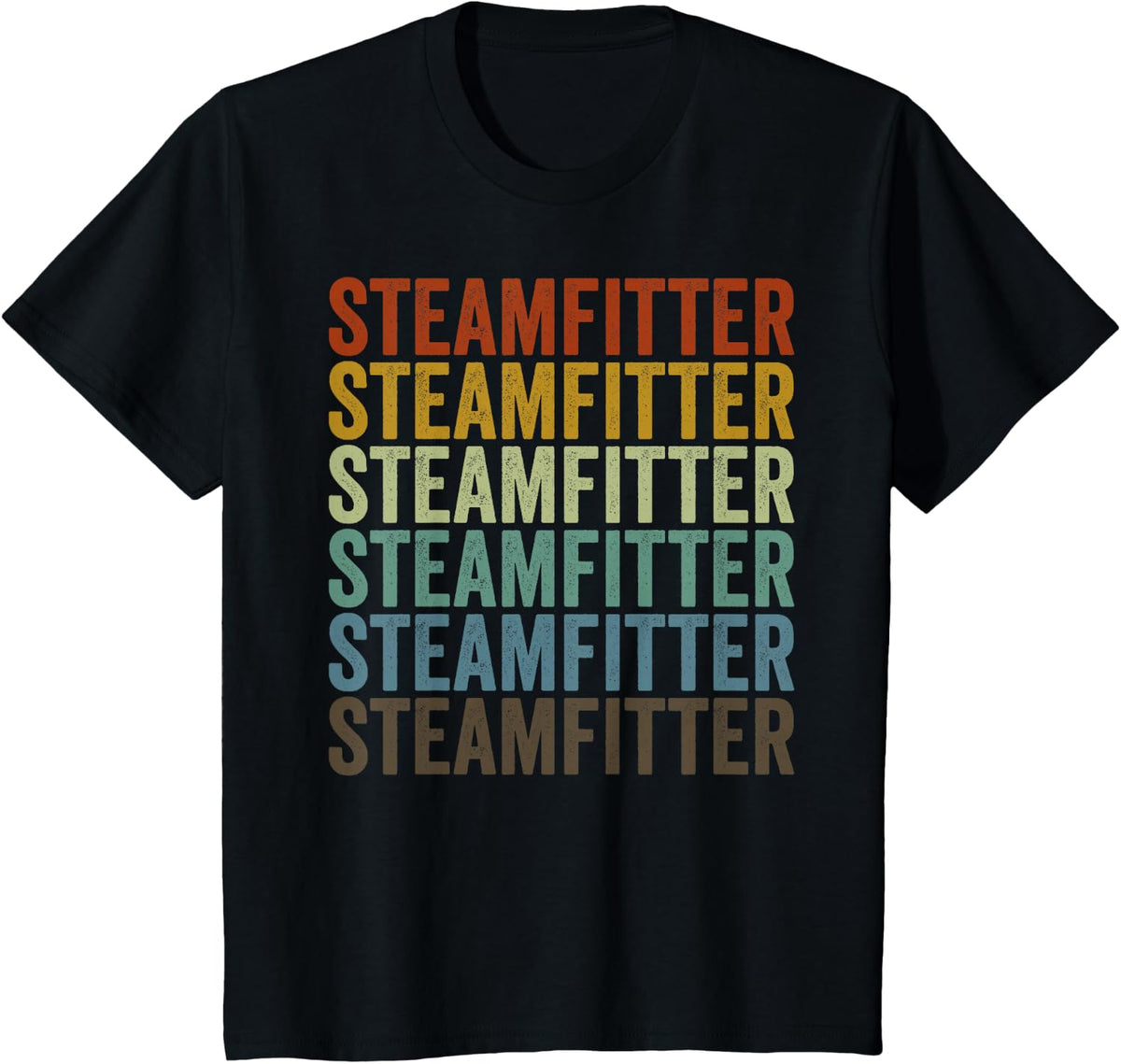 Steamfitter Retro T-Shirt - Black