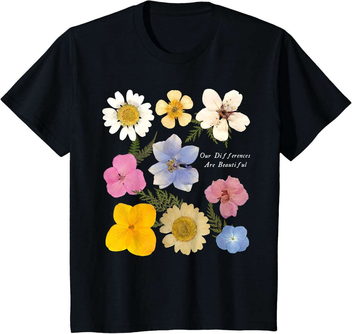 Our Differences are Beautiful Motivational Positive Teacher T-Shirt - Black
