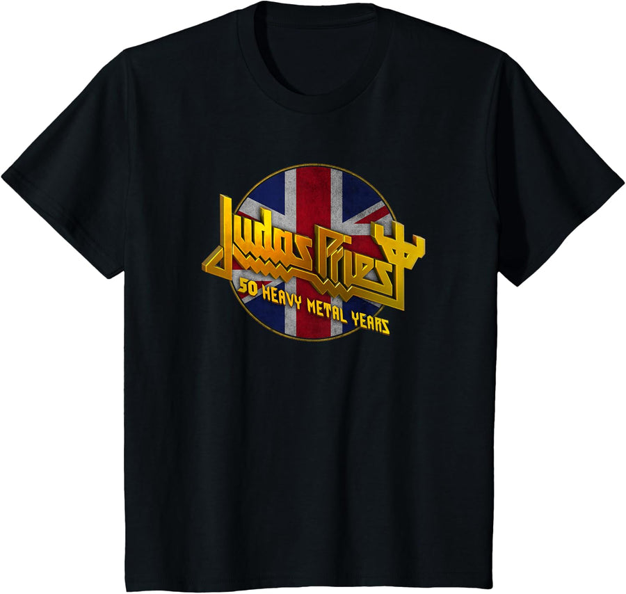 Judas Priest 50 Years Union Jack Circle T-Shirt - Black