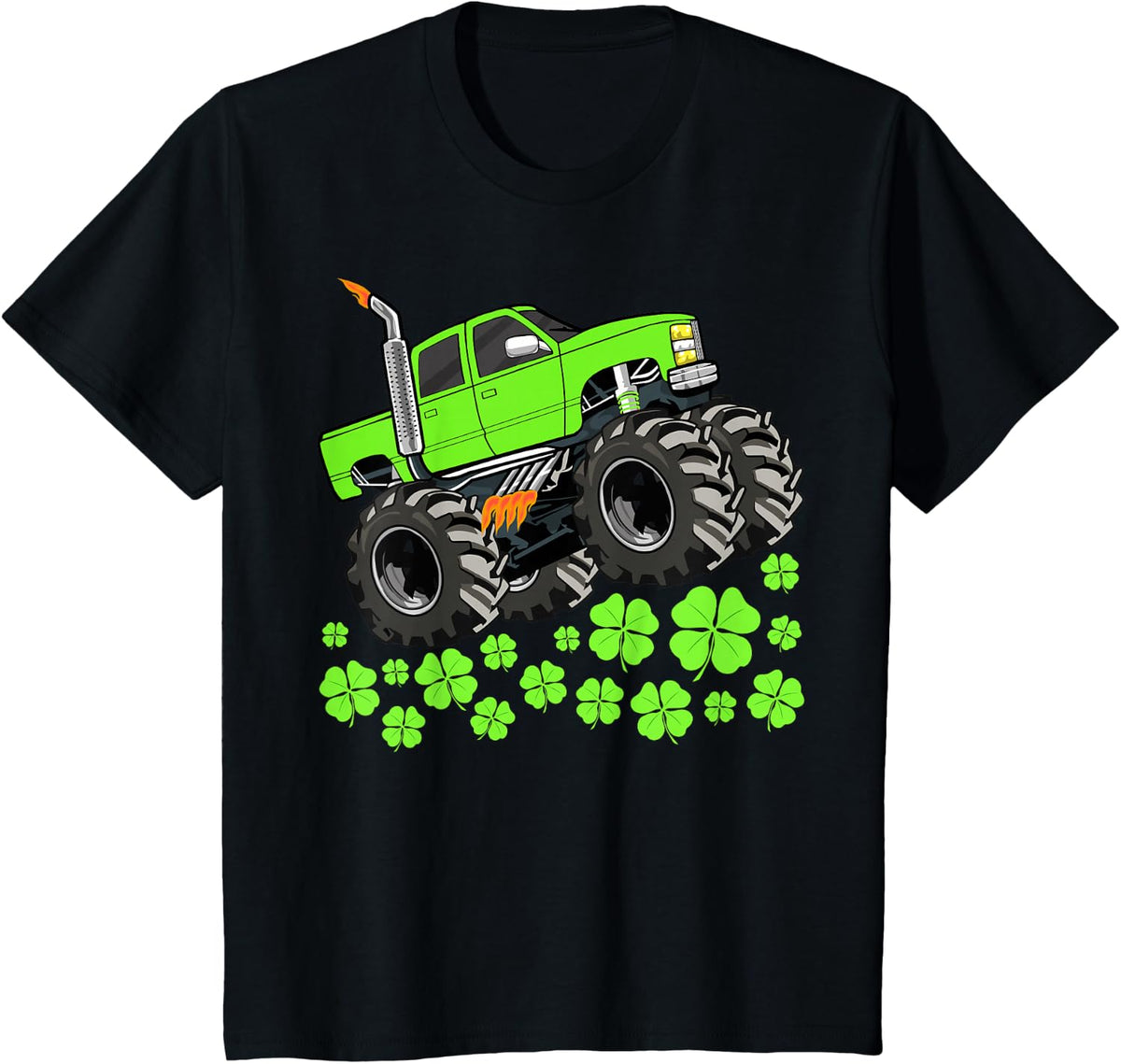 Boys St Patricks Day Toddler Lucky Monster Truck T-Shirt - Black
