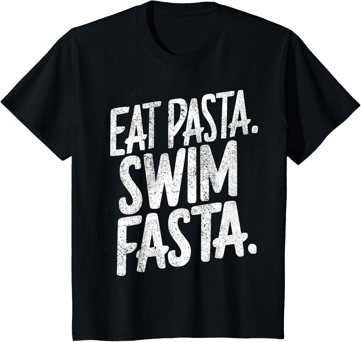 Funny Swimmer Saying Eat Pasta Swim Fasta Swimming T-Shirt - Black