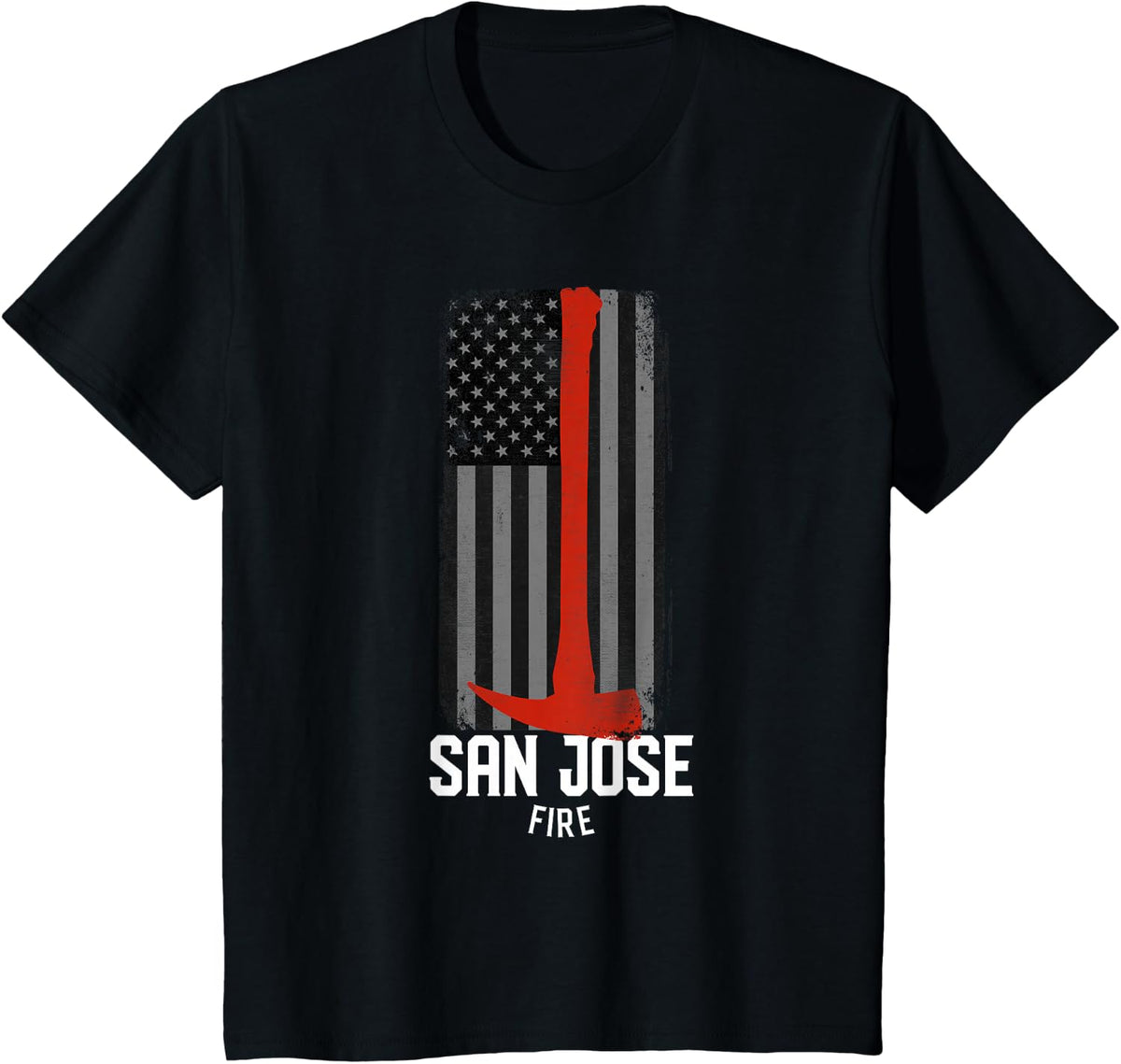San Jose Fire Rescue California Firefighter Uniform Duty T-Shirt - Black