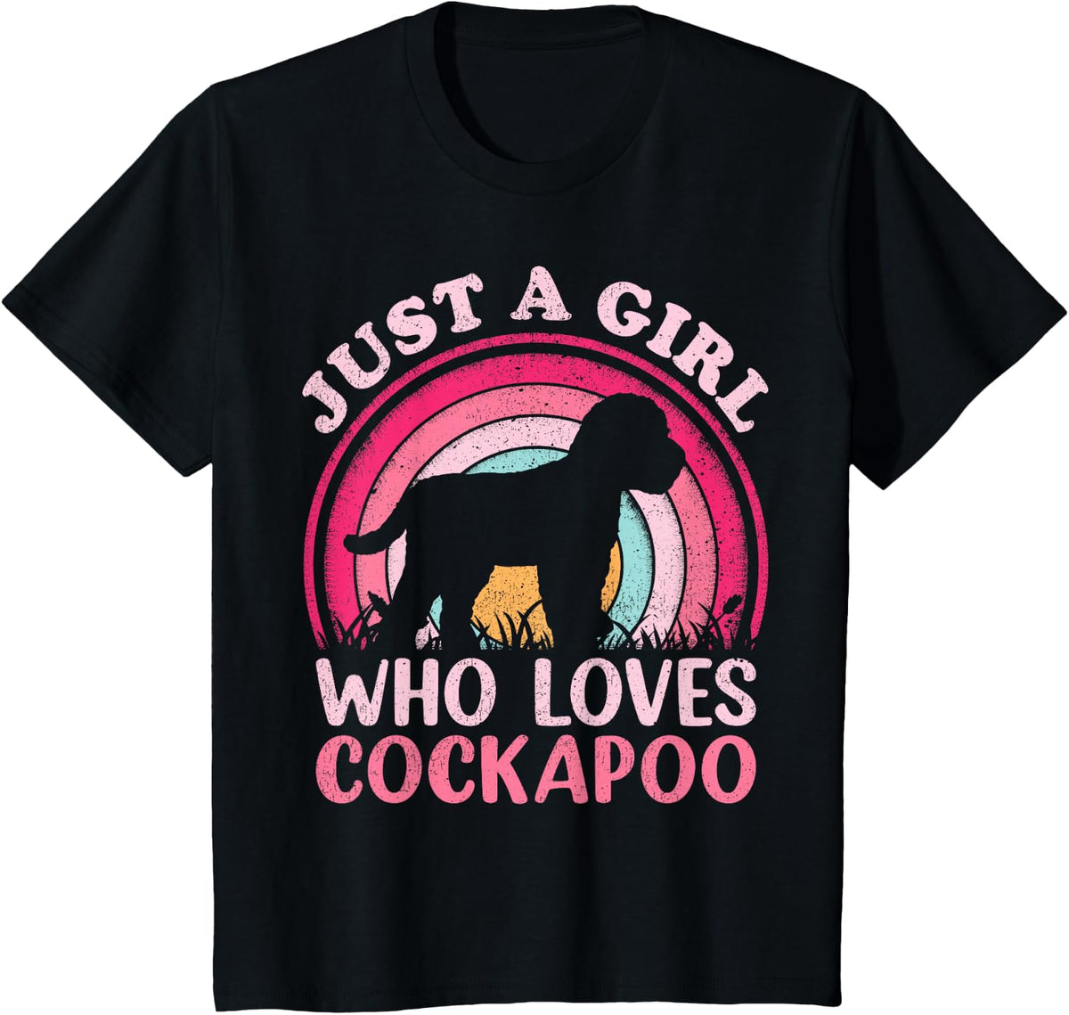 Cockapoo Dog Lover Vintage Just A Girl Who Loves Cockapoo T-Shirt - Black