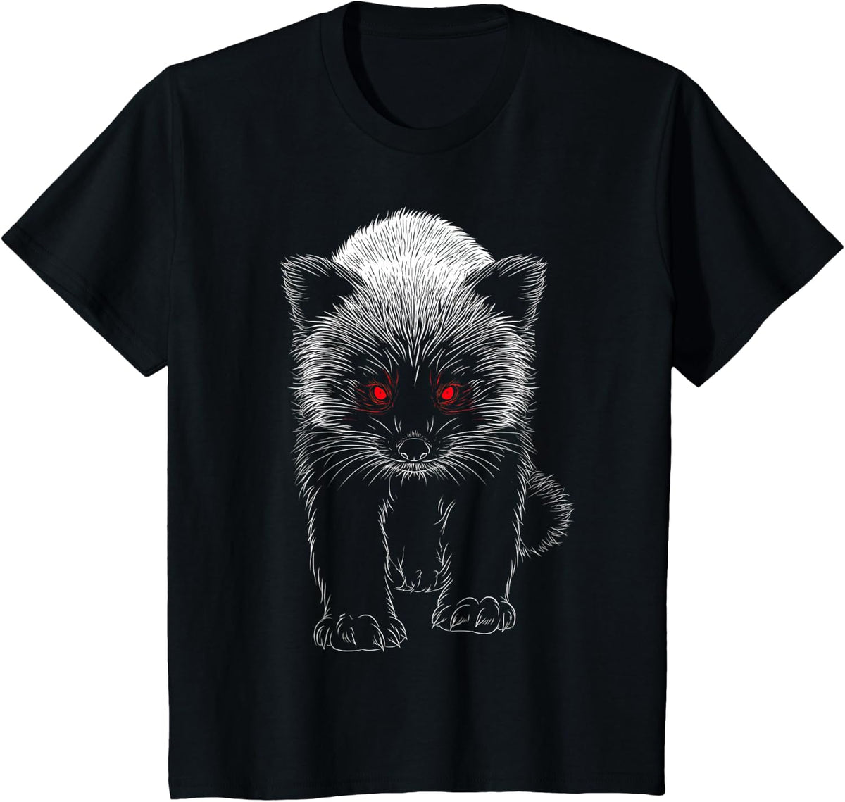Red Panda Design Art Print T-Shirt - Black