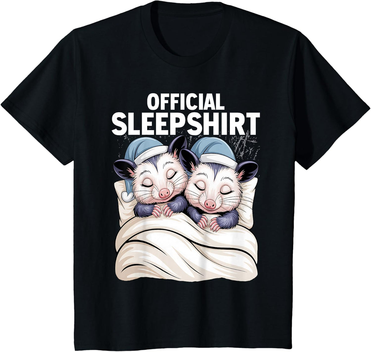 Opossum Possum Official Sleeps T-Shirt - Black