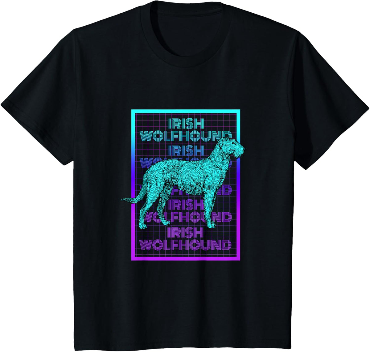 Irish Wolfhound Dog Vintage Retro Irish Wolfhound T-Shirt - Black