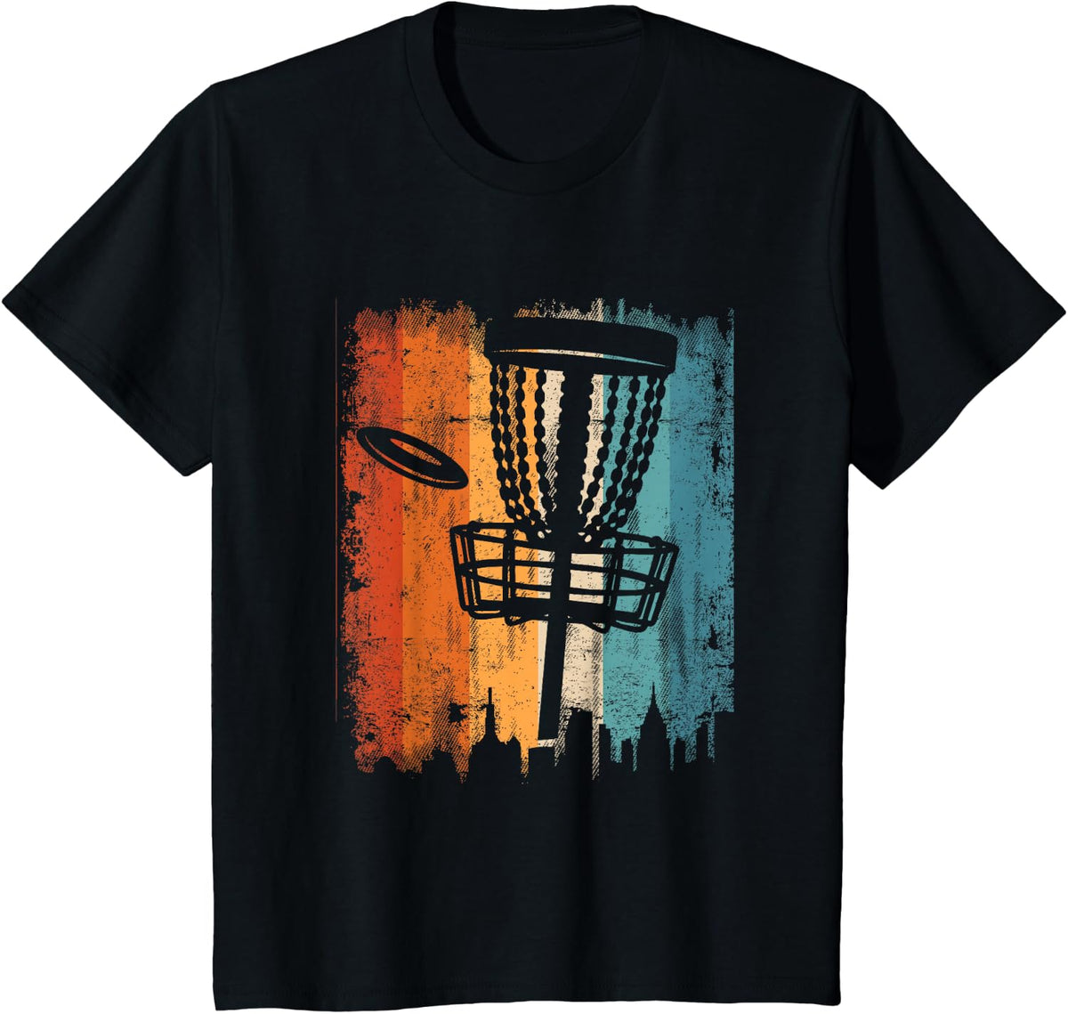 Disc Golf Clothing for Men Retro Vintage Frisbee T-Shirt - Black