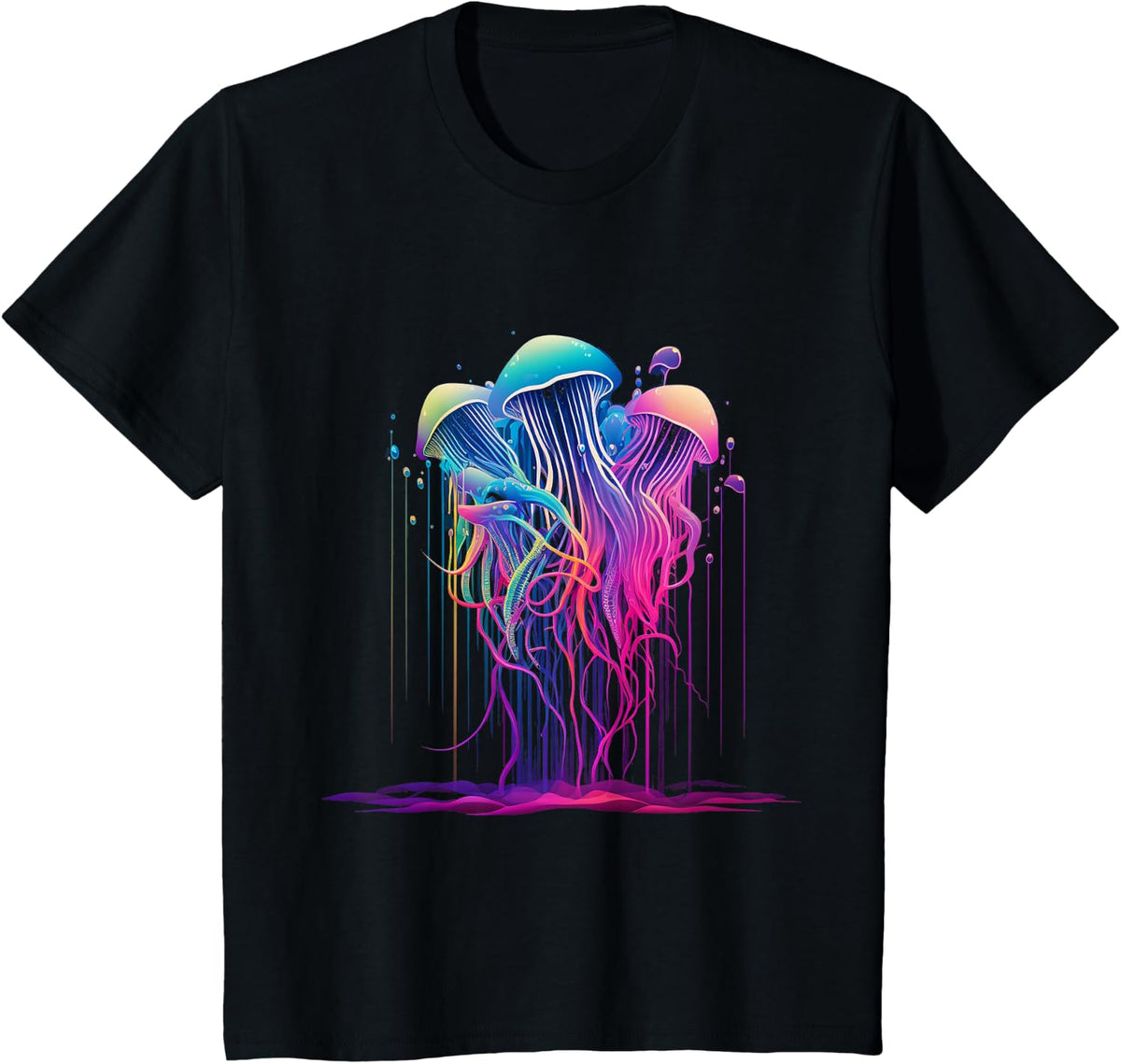 Jellyfish Ocean Animal Scuba Diving Tees Jelly Fish T Shirts Men Women Kids - Black