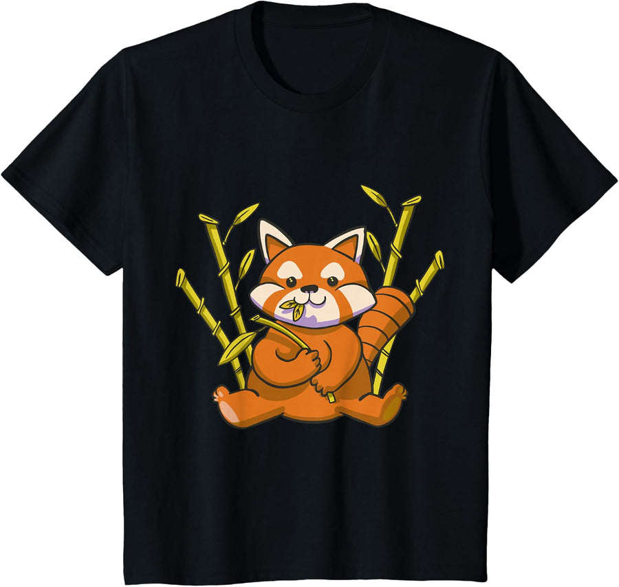 Red Panda Man Animal Motif Woman Animals Panda T-Shirt - Black
