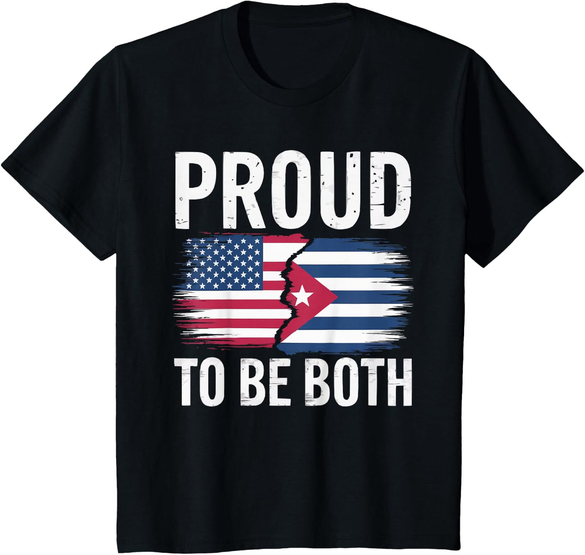 Half Cuban Half American Country USA Flag Cuba America T-Shirt - Black