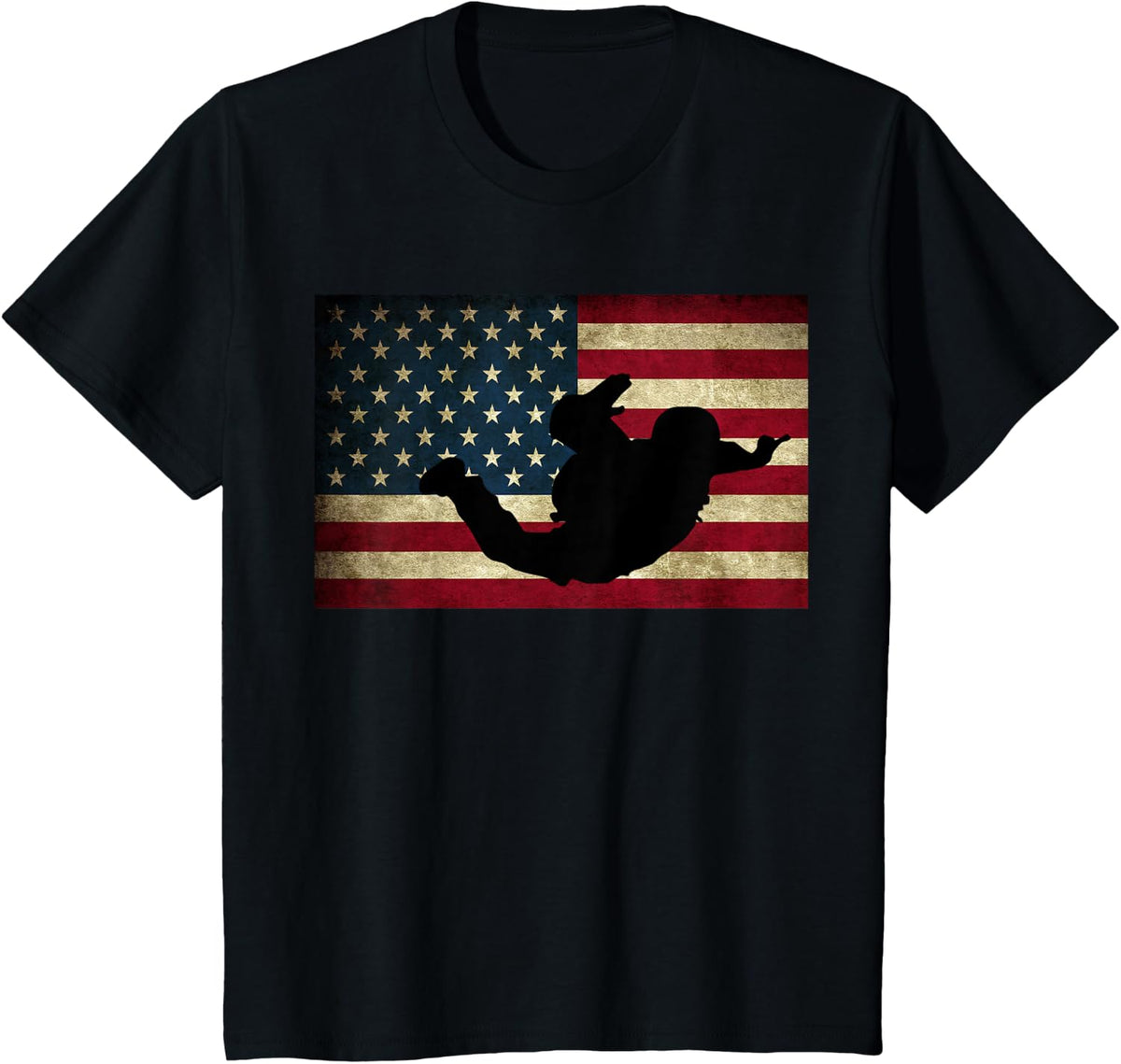 Skydiving T Shirt Parachuting T-Shirt Skydive Tee Skydiver - Black