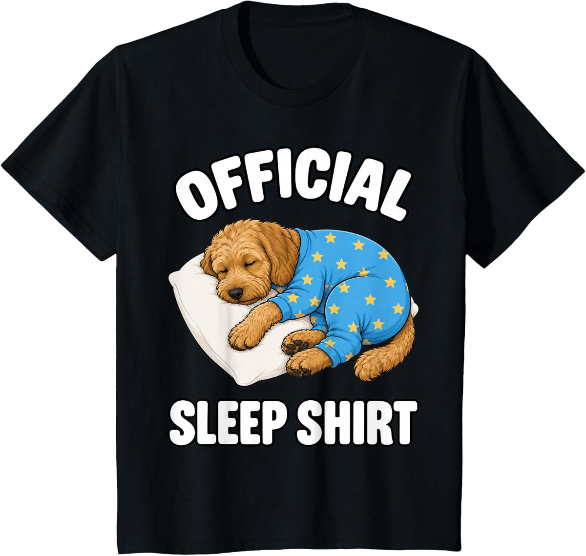 Cockapoo Sleeping in Pajamas Official Sleepshirt Cute T-Shirt - Black
