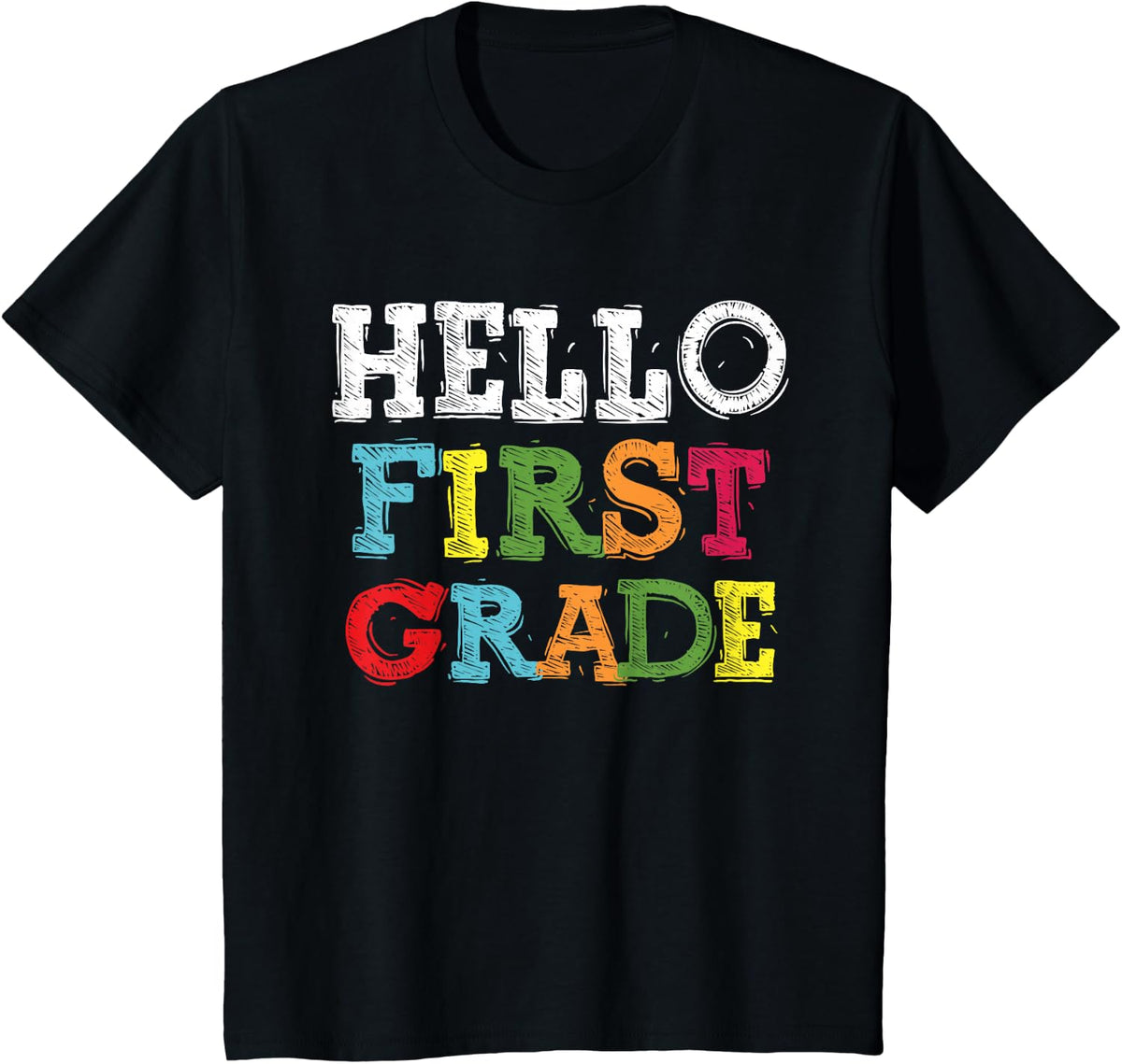 Back To School Tshirt Hello First grade T-Shirt - Black