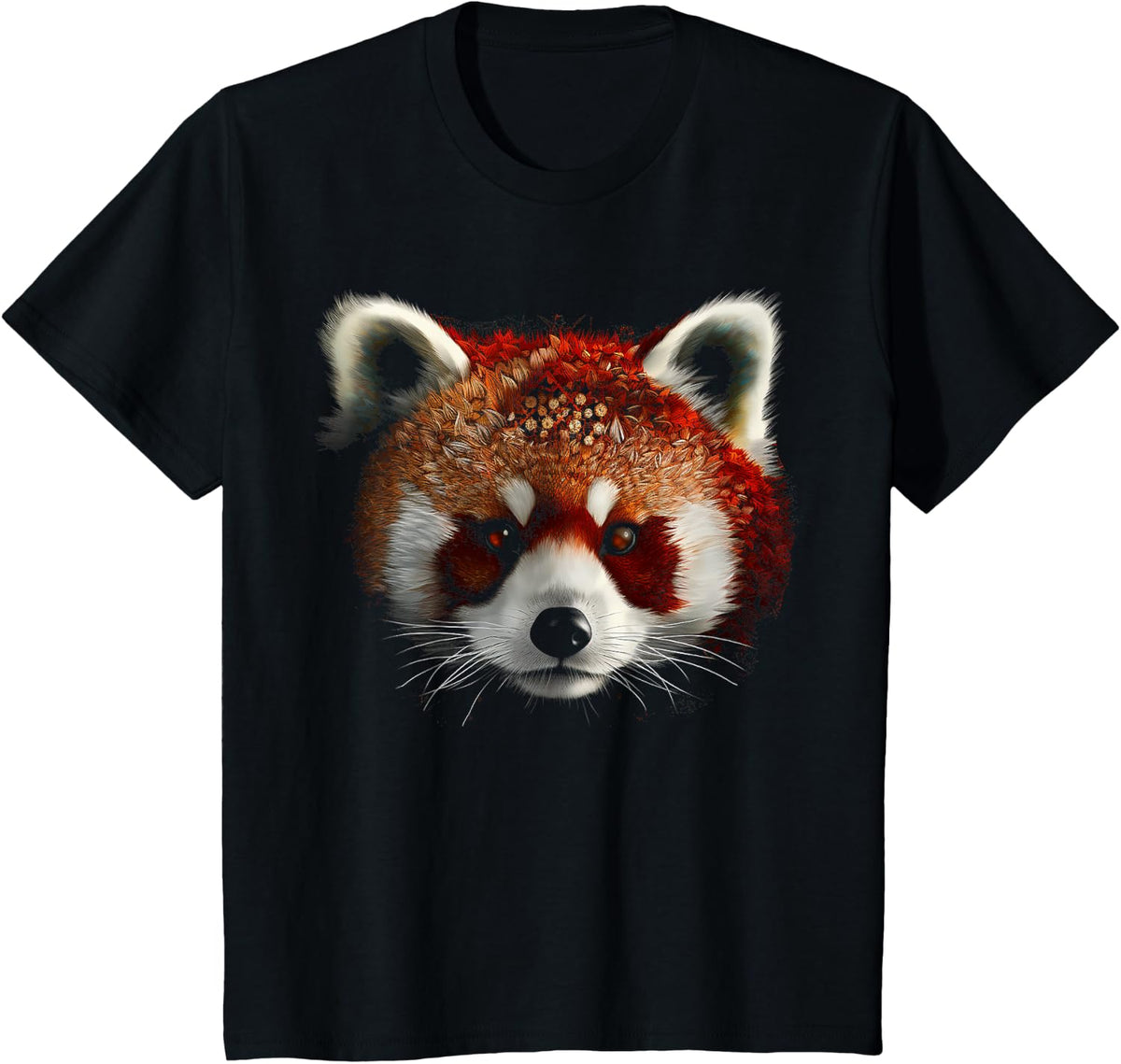 Red Panda Lover Artwork | Animal Motif T-Shirt - Black
