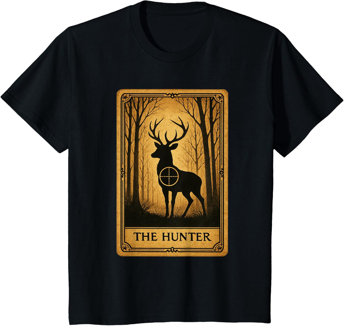 Hunting Design Men Boys Youth Hunter Deer Hunting T-Shirt - Black