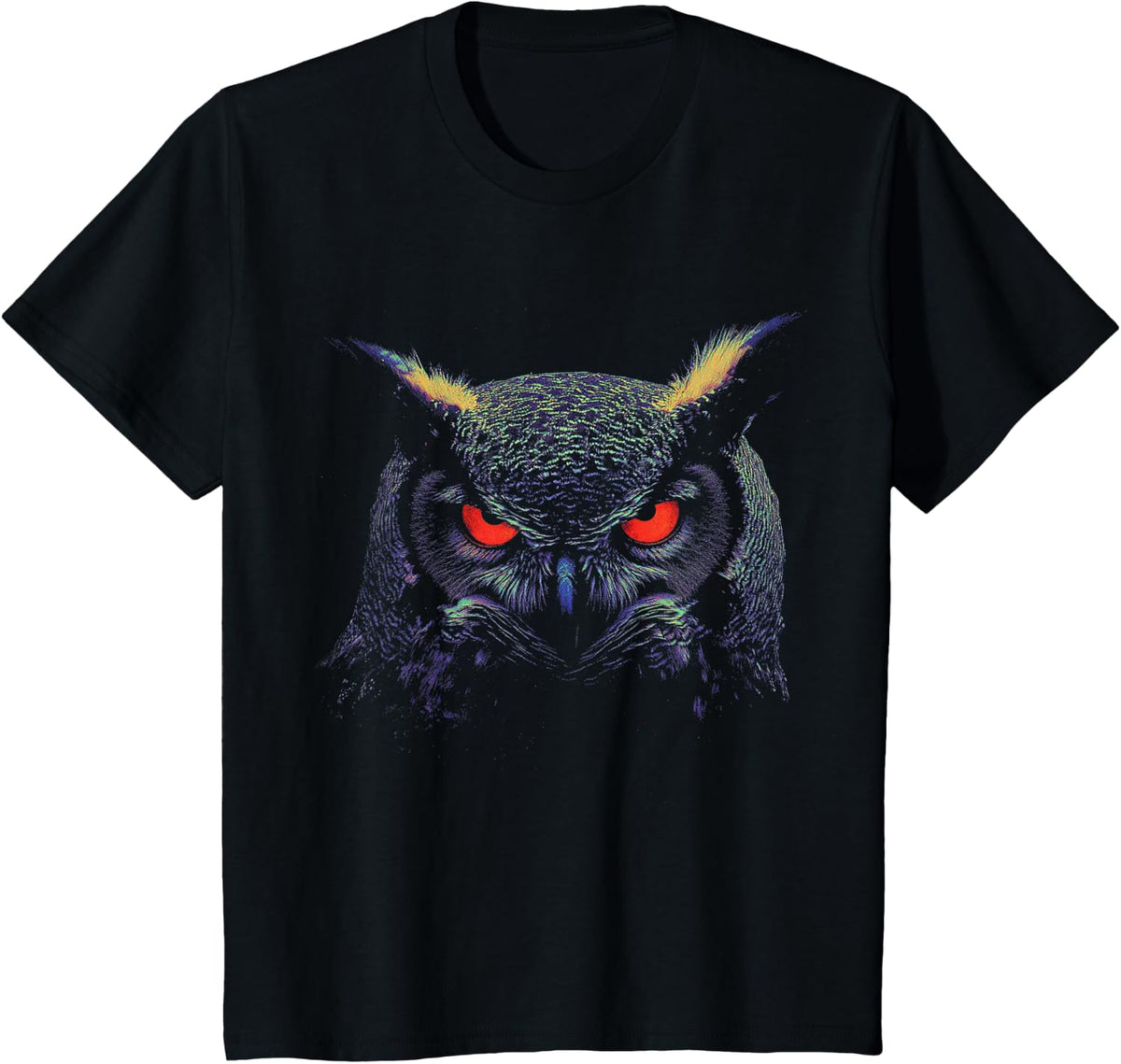 Great Horned Owl Black T-Shirt - Black