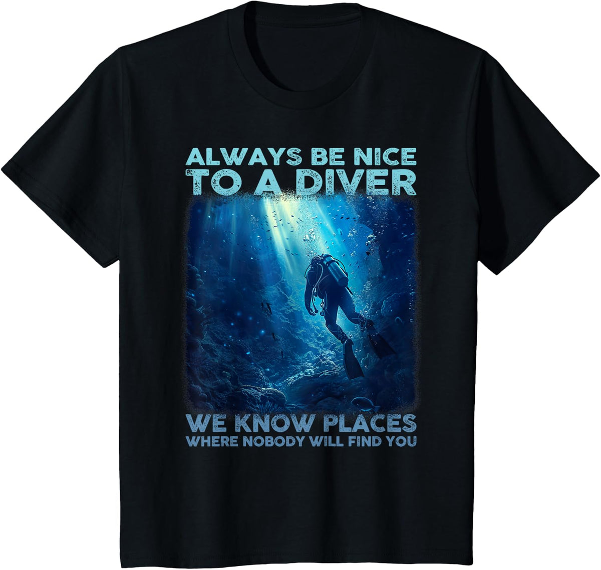Diver Scuba Diving T-Shirt - Black