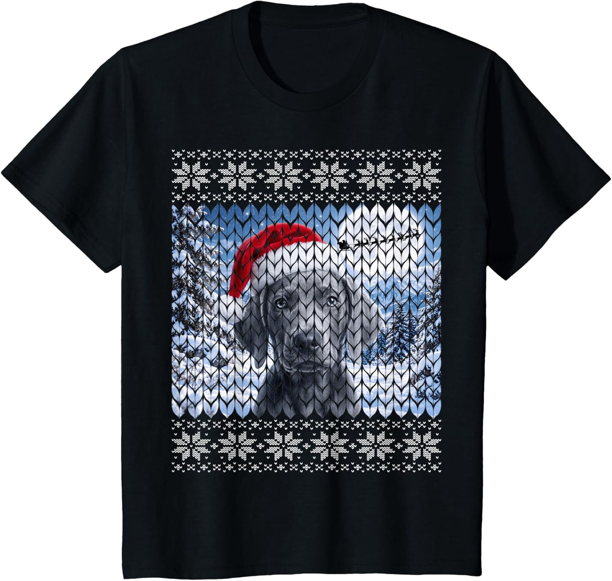 Blue Weimaraner Puppy Dog T-Shirt - Black