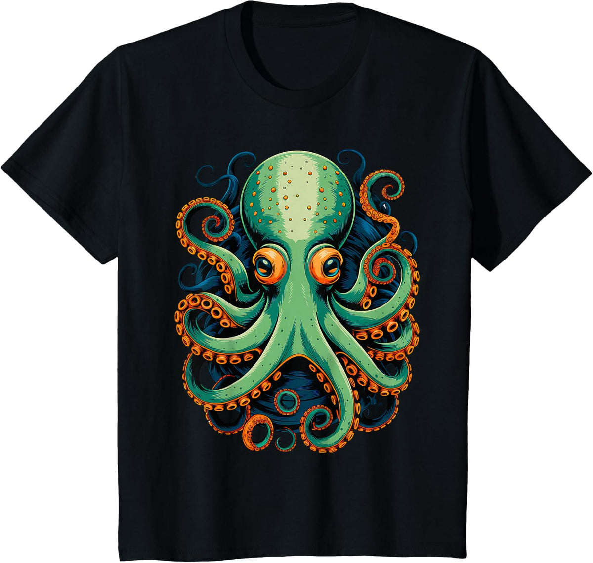 Beautiful Octopus Ocean Animal Lover Artistic Graphic T-Shirt - Black