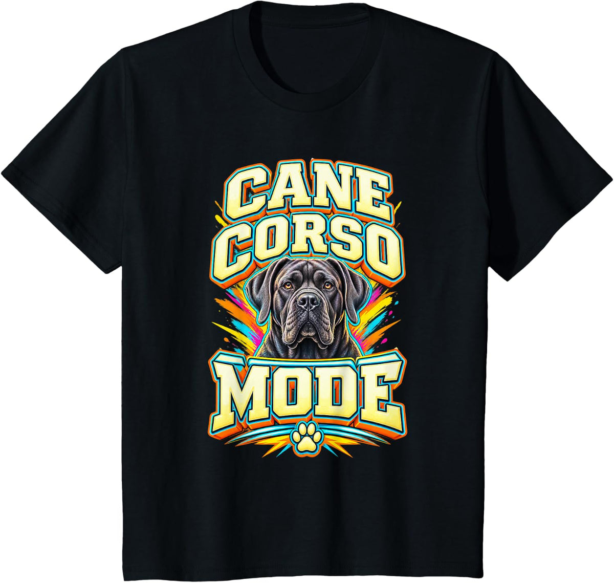 Cane Corso Mode Bold Typography Dog Lover Graphic, Dog Mom T-Shirt - Black
