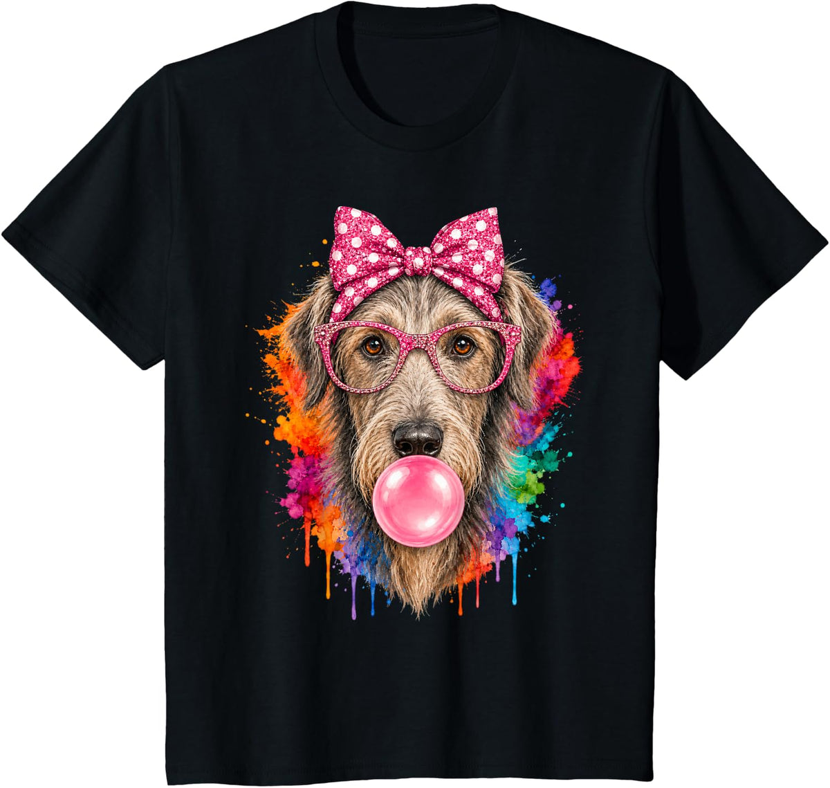 Irish Wolfhound Dog Coquette Women Funny Irish Wolfhound T-Shirt - Black