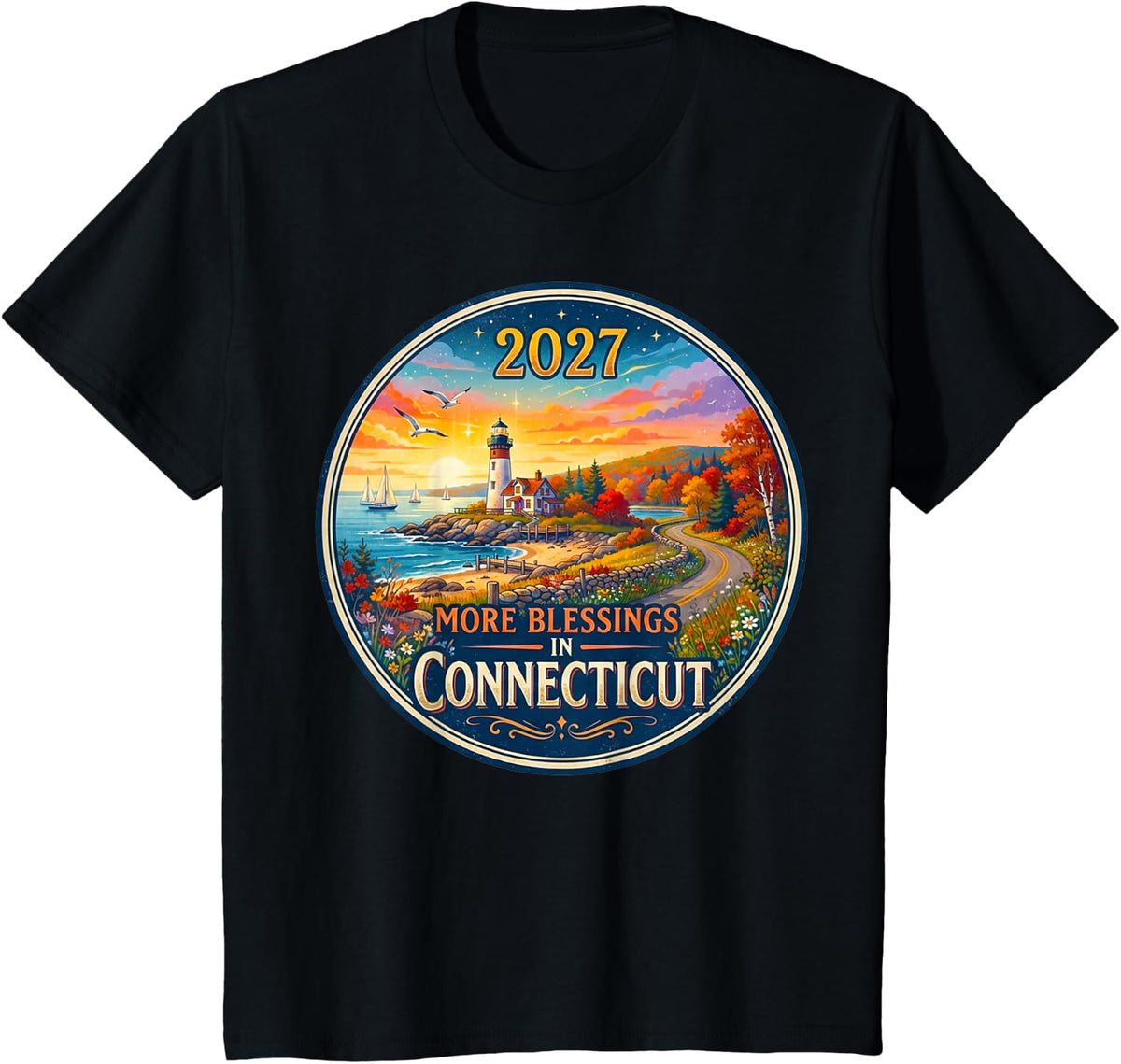 Connecticut 2027 New Year Family Gathering Reunion Blessings T-Shirt - Black