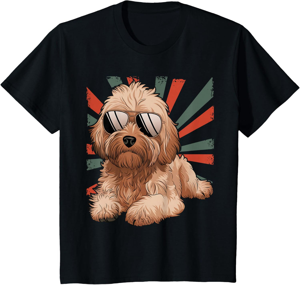 Cute Cavapoo Sunglasses Dog Graphic T-Shirt - Black