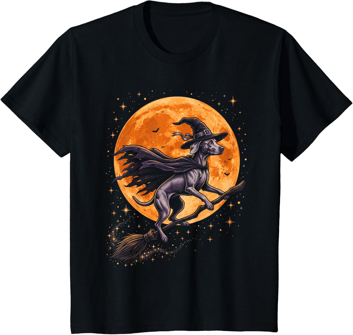 Weimaraner Halloween Dog Lover Spooky Witch T-Shirt - Black