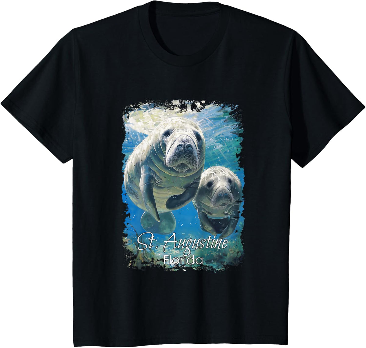 St. Augustine Florida Love The Manatees T-Shirt - Black