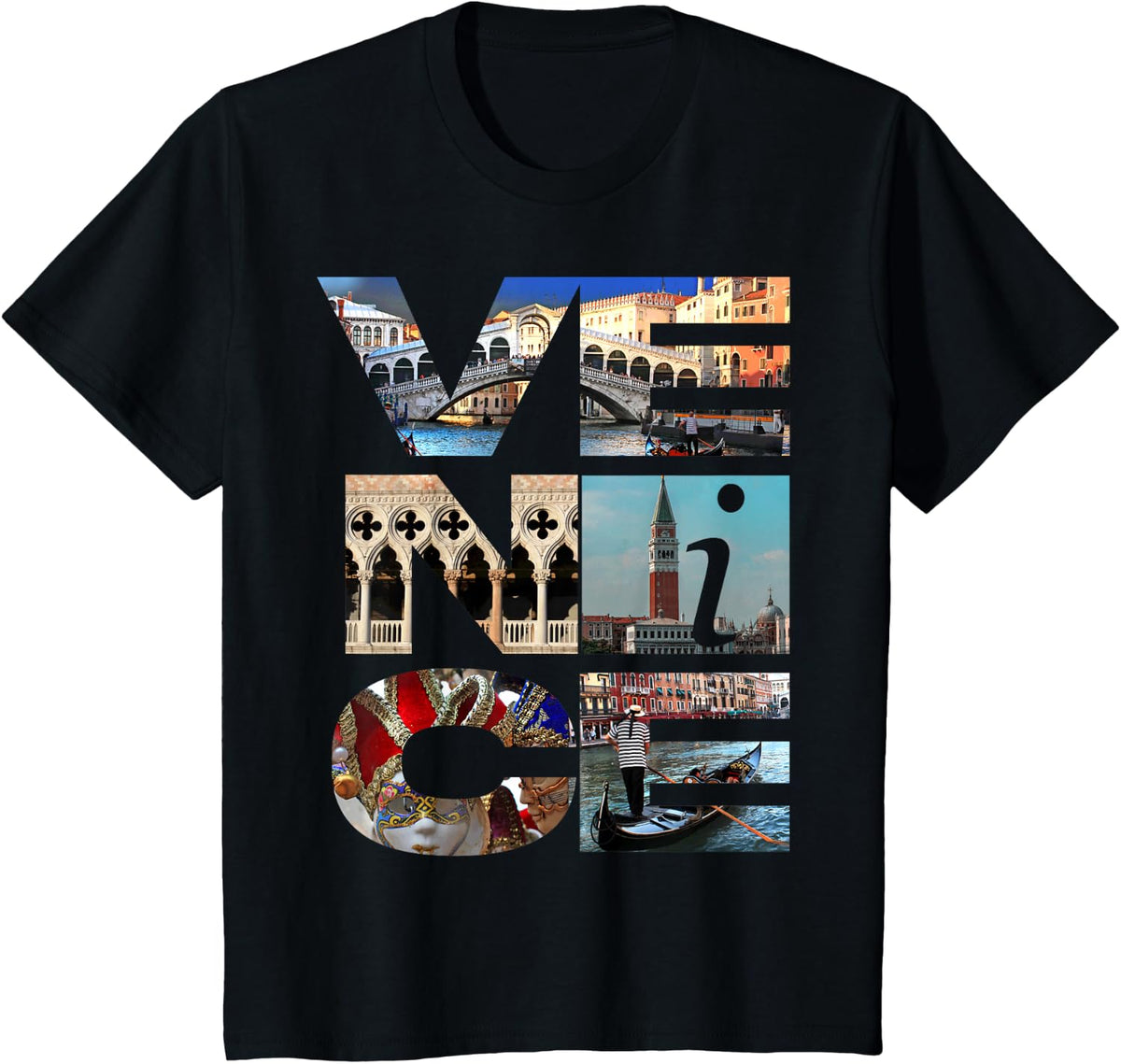 Venice, trip to Italy, Rialto Bridge, Grand Canal, gondola T-Shirt - Black