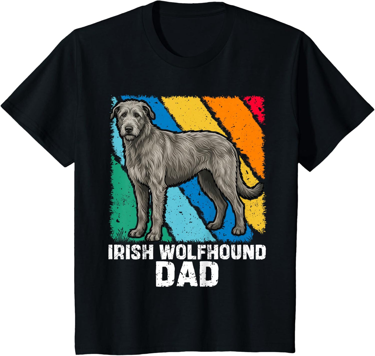 Dog Irish Wolfhound Dad - Vintage Irish Wolfhound Dad Men T-Shirt - Black