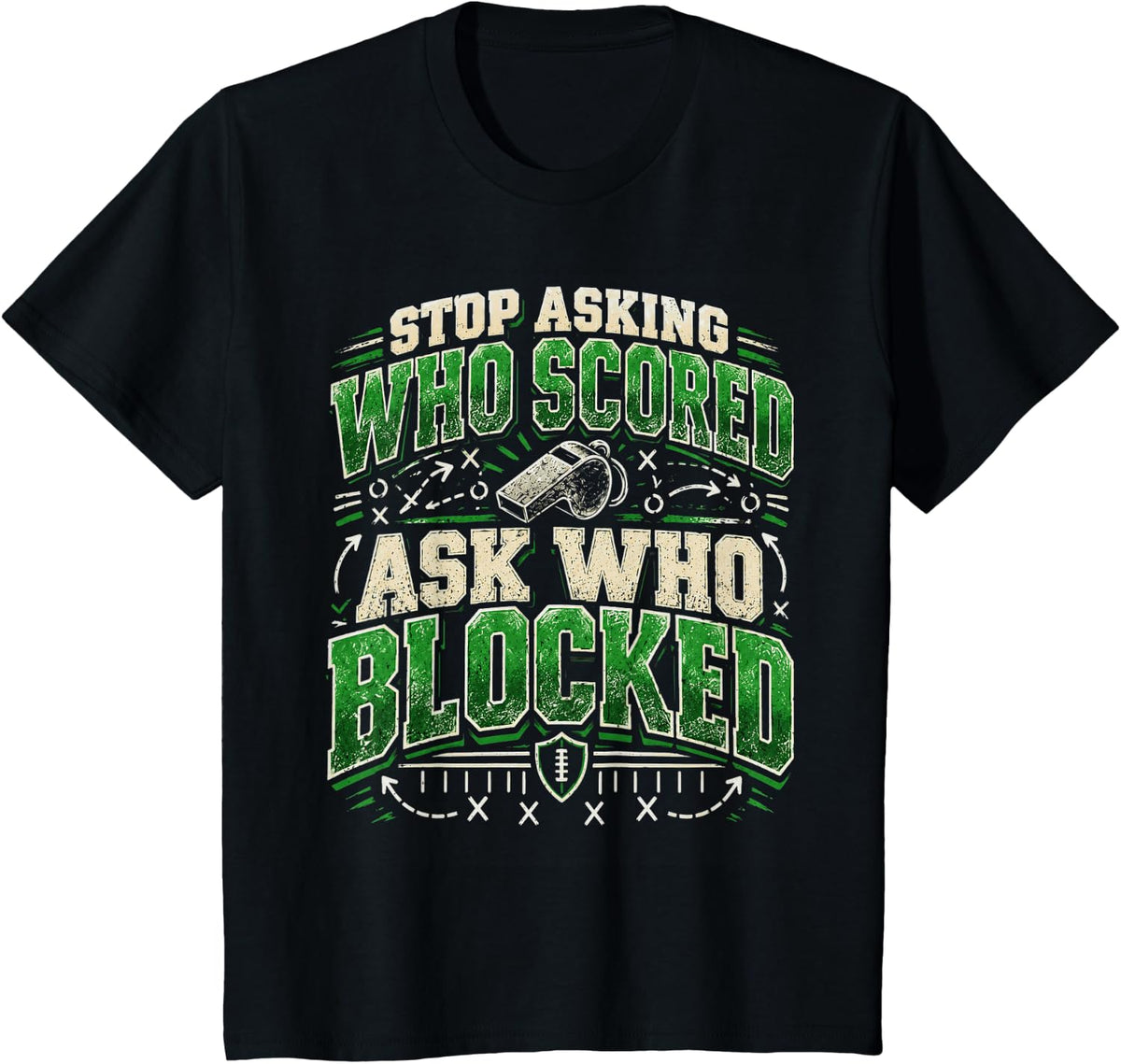 Football Blocking Offensive Lineman Who Blocked Design T-Shirt - Black