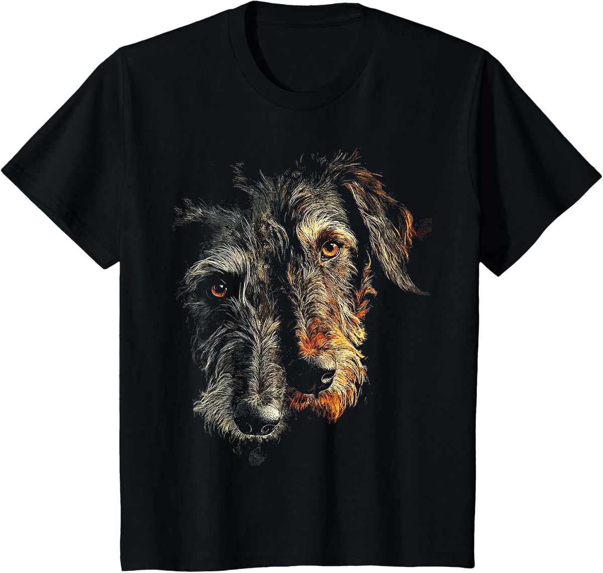 Irish Wolfhound Dog Graphic Pet Illustration Irish Wolfhound T-Shirt - Black