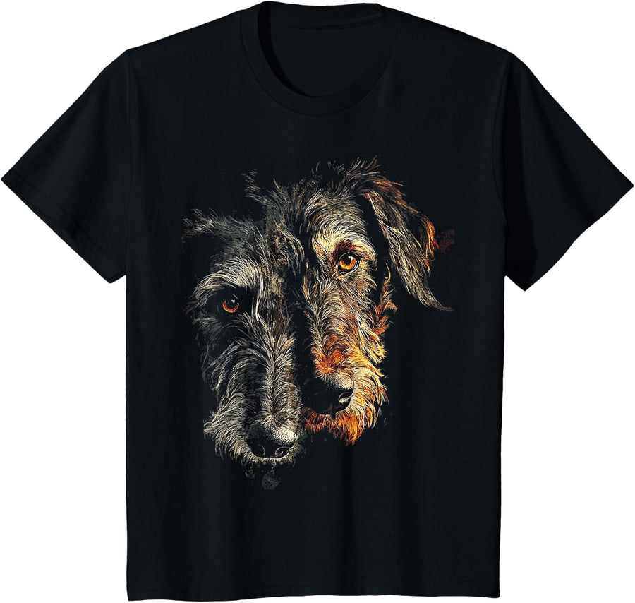 Irish Wolfhound Dog Graphic Pet Illustration Irish Wolfhound T-Shirt - Black