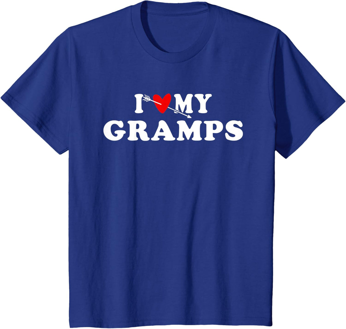 I Love My Gramps with Heart for kids Grandson Granddaughter T-Shirt - Royal Blue